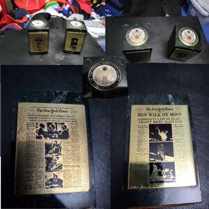 Vintage, Collectible Marble Paperweights w/ Great Seal of USA & iconic NY Times